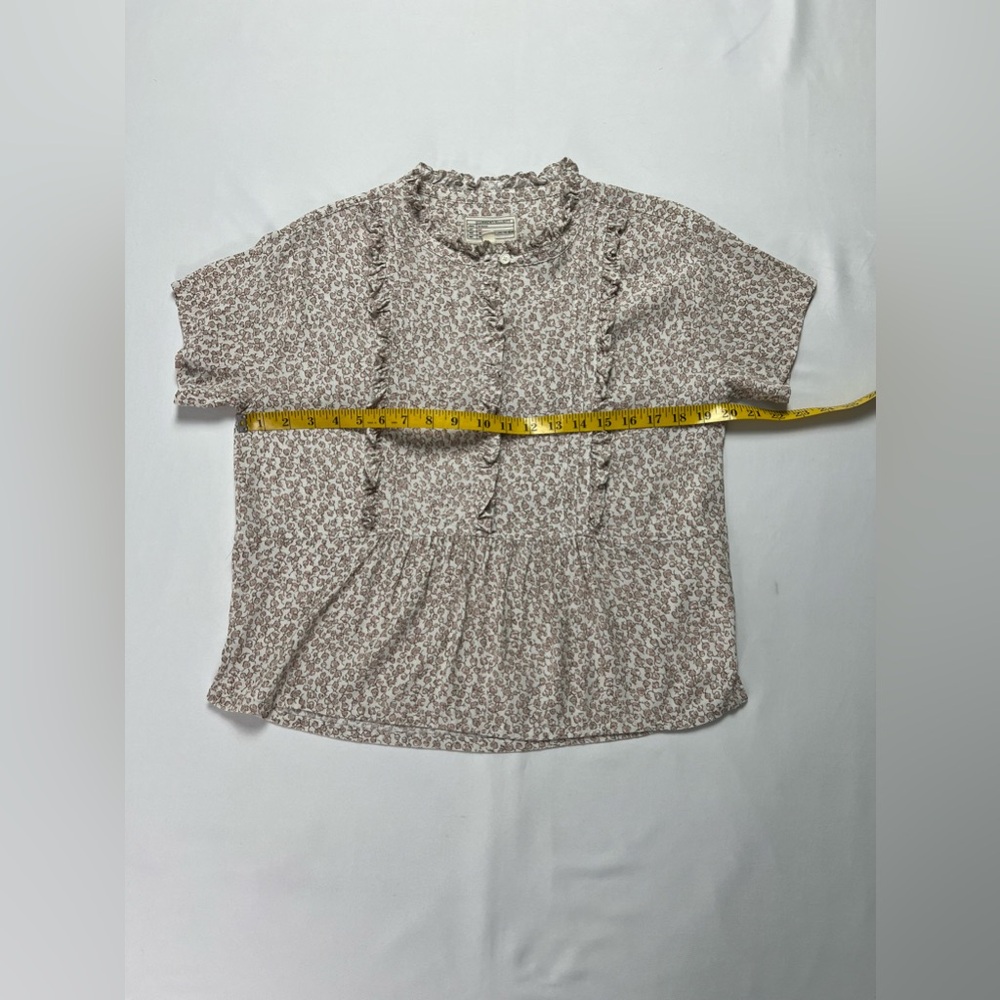 Current/Elliott The Harbor Short Sleeve Ruffle Floral Boho Top - Picture 8 of 13